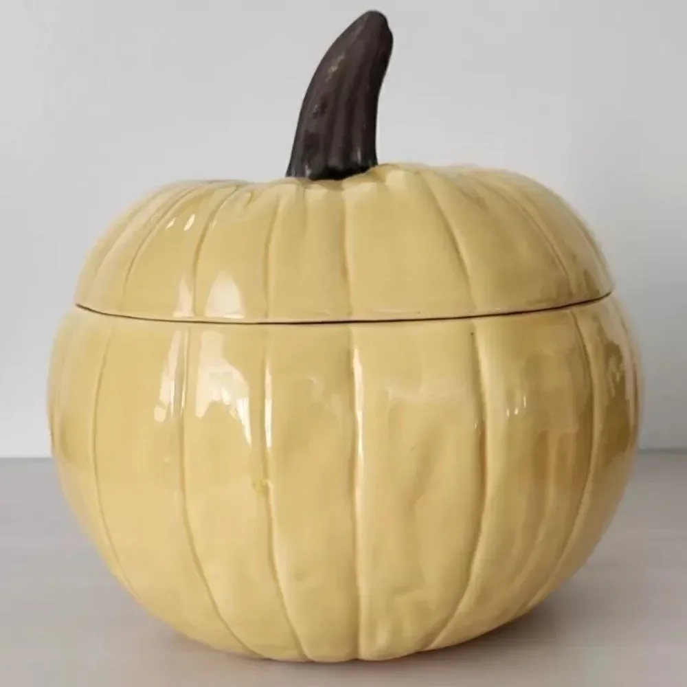 Crate & Barrel Yellow Pumpkin Tureen Signed by B Eigen!